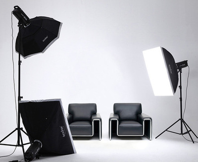 神牛DP400W摄影灯套 专业影室闪光灯与柔光箱的人像摄影利器